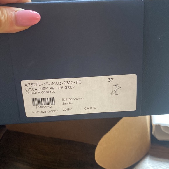 SERGIO ROSSI Suede Peep Toe T-strap Wedge Sandal In Off Grey - Picture 5 of 12